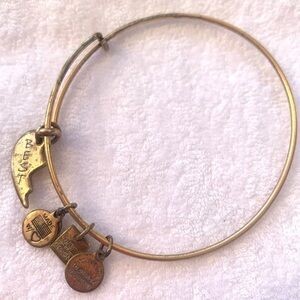 Alex and Ani Best Friends Charm Bracelet-Gold Finish Expands 2”-3.5”